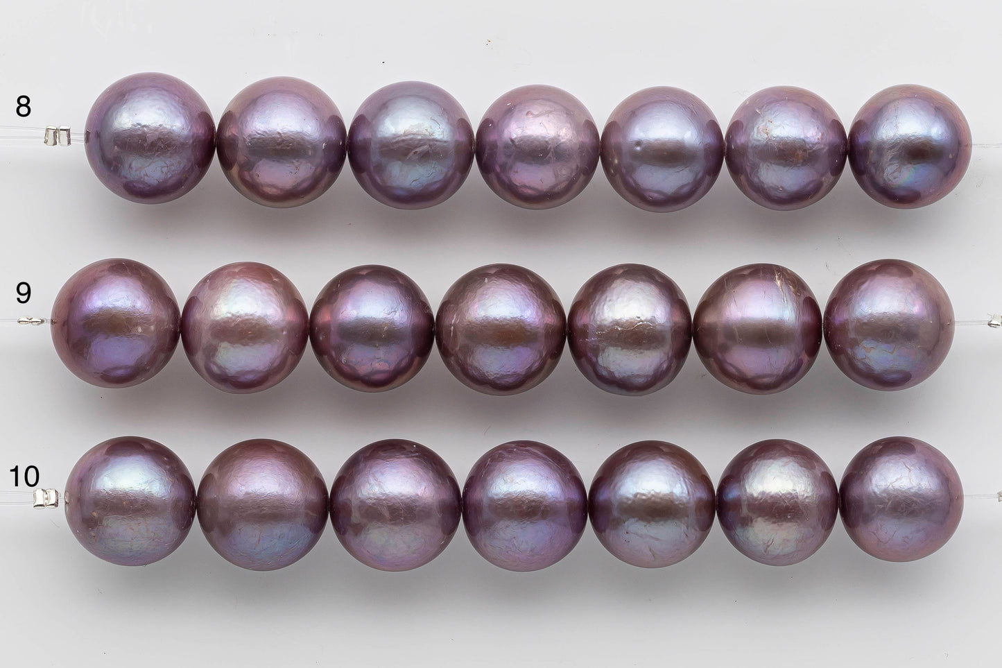 14-15mm Large Round Edison Pearl in Dark Purple Natural Color, Floss or Blemishes in Short Strand, SKU # 1453EP