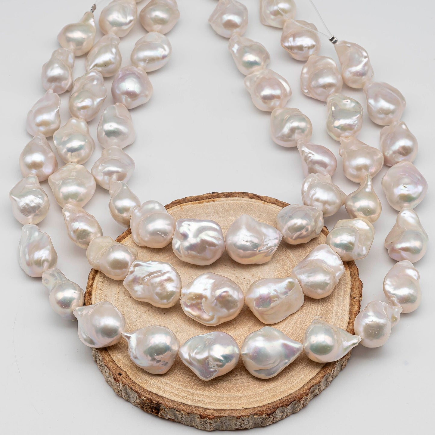 AAA 16-18mm Freshwater Baroque Pearl, Top Quality with Gorgeous Luster and Smooth Surface in Full Strand for Jewelry Making, SKU # 1436BA