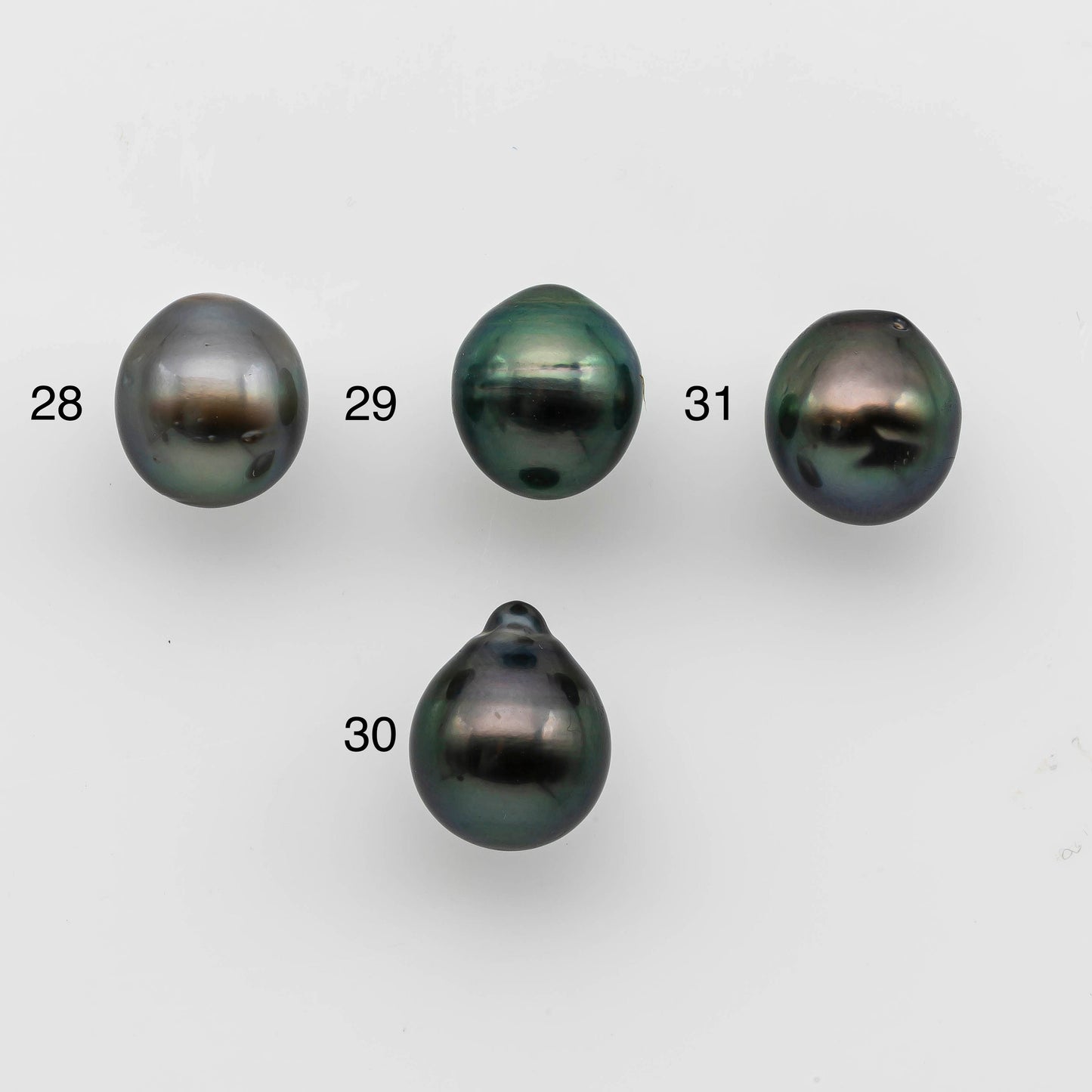 10-11mm Tahitian Pearl Drop with High Luster and Natural Color with Minor Blemishes, Loose Single Piece Undrilled, SKU # 1483TH