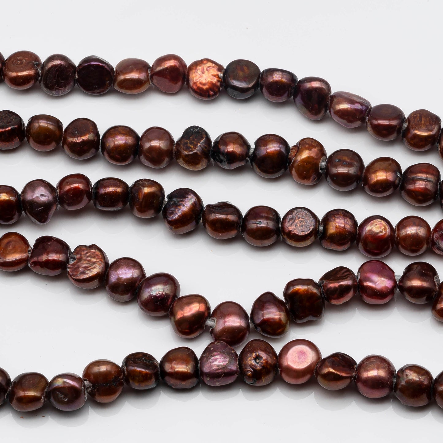 9-10mm Large Hole Bead in Chocolate, Freshwater Pearl Nugget Shape with 2.5mm Hole in 8 inch Strand for Jewelry Making, SKU # 1569FW