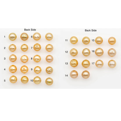 10-11mm Matched Pair South Sea Pearl,Round undrilled with High Luster and Minor Blemishes for Jewelry Making, SKU # 2688GS