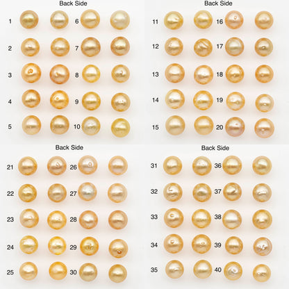 10-11mm Matching Pair South Sea Pearl,Round undrilled with High Luster and Minor Blemishes for Jewelry Making, SKU # 2687GS