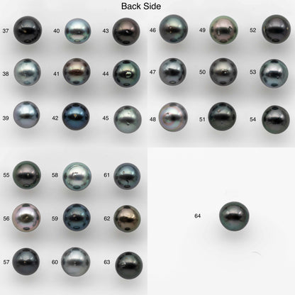 10-11mm Colorful Tahitian Pearl Single Piece Round in Natural Color and High Luster with Minor Blemishes, Loose Undrilled, SKU # 2146TH