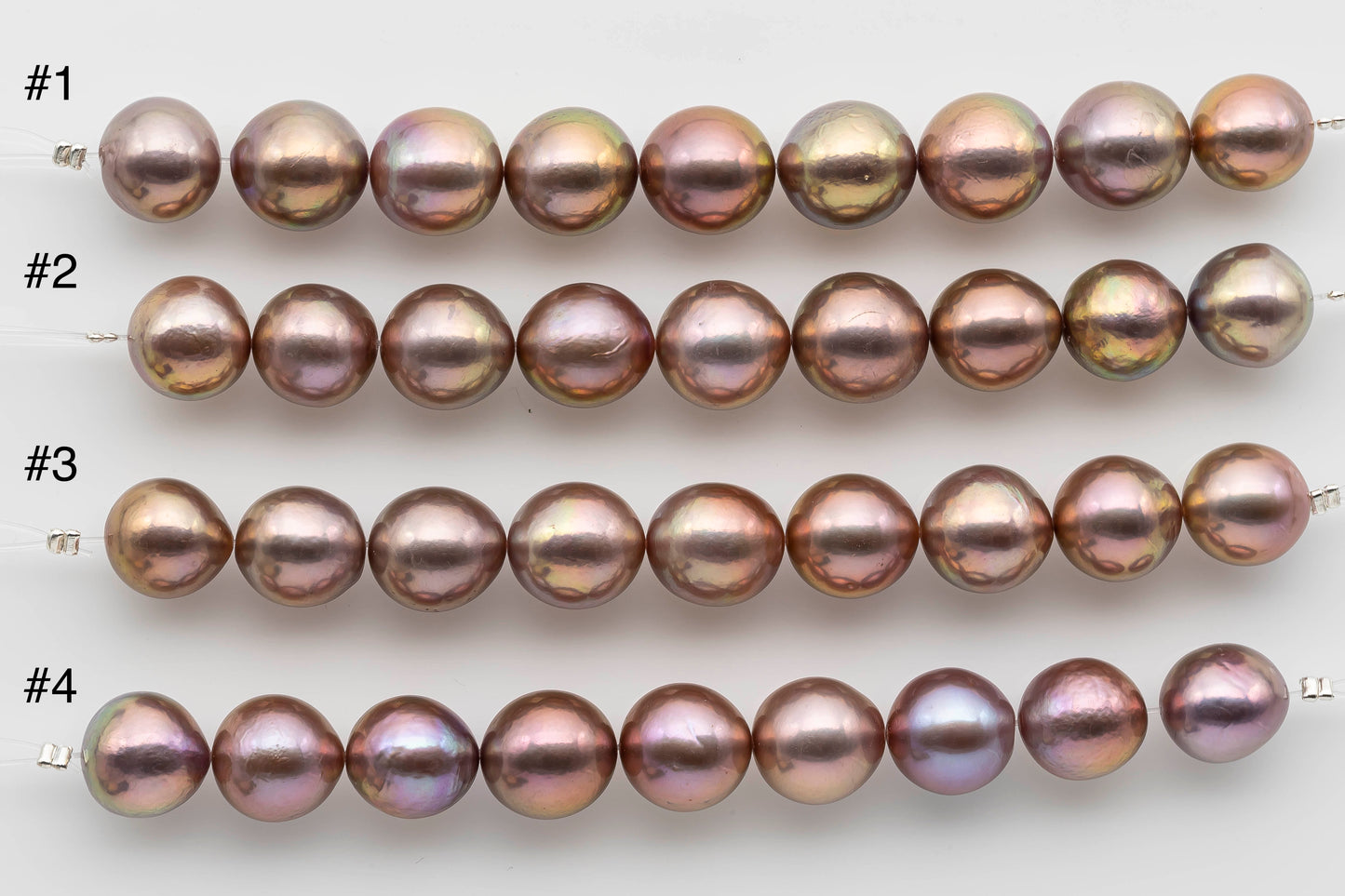 12mm Round Edison Pearl Natural Color in Short Strand