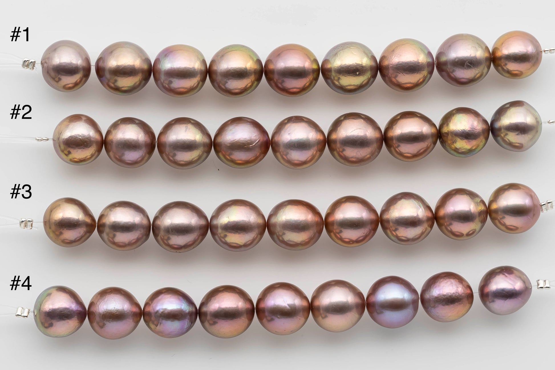 12mm Round Edison Pearl Natural Color in Short Strand