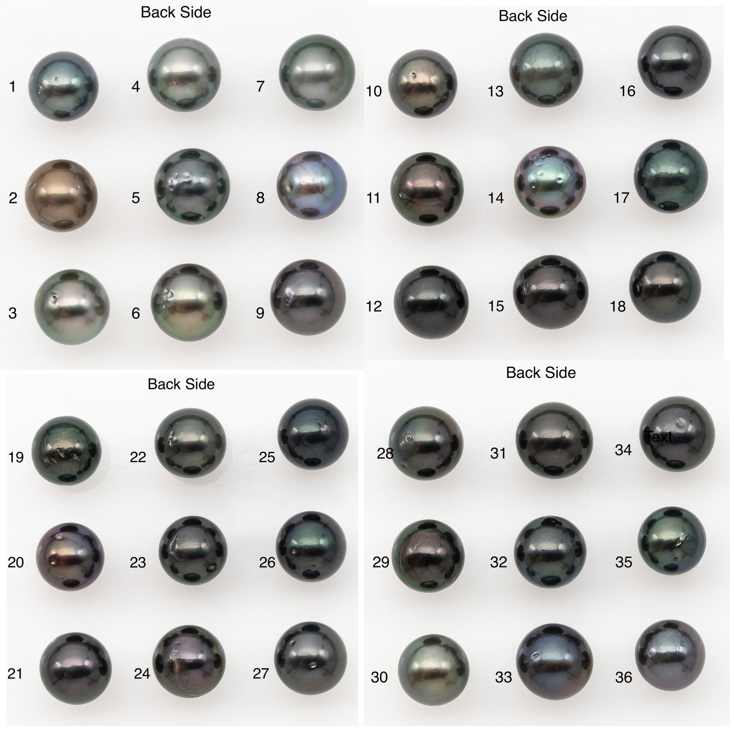 8-9mm Round Tahitian Pearl Natural Color with Minor Blemishes, Loose Undrilled for Jewelry Making, SKU # 3281TH