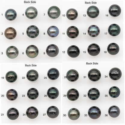 8-9mm Round Tahitian Pearl Natural Color with Minor Blemishes, Loose Undrilled for Jewelry Making, SKU # 3281TH