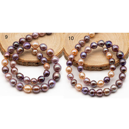 9-11mm Edison Pearl in Full Strand, Freshwater Pearl in Natural Colors with High Luster, Pre-Strung for Jewelry Making, SKU # 2857ED