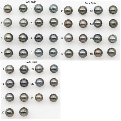 8-9mm Round Tahitian Pearl Pairs with Minor Blemishes, Matched Loose Pearls for Making Studs, for Jewelry Making Supplies, SKU # 3285TH
