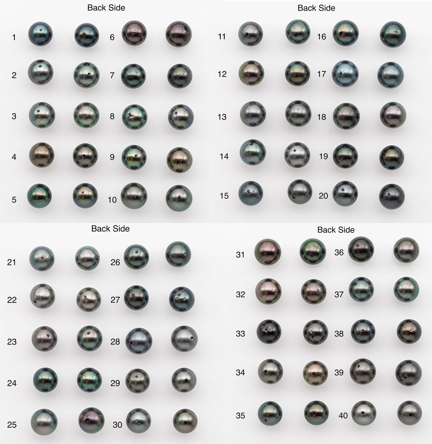 10-11mm Tahitian Pearl Pairs, Matched Round Loose Pearls for Making Studs, High Luster for Jewelry Making Supplies, SKU # 2843TH