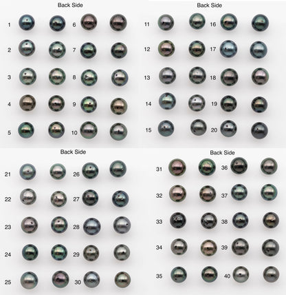 10-11mm Tahitian Pearl Pairs, Matched Round Loose Pearls for Making Studs, High Luster for Jewelry Making Supplies, SKU # 2843TH