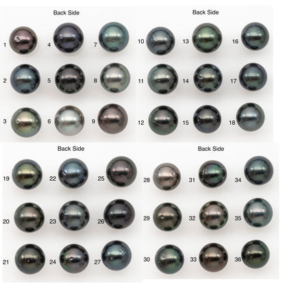 9-10mm Round Tahitian Pearl Natural Color with Minor Blemishes, Loose Undrilled for Jewelry Making, SKU # 3282TH
