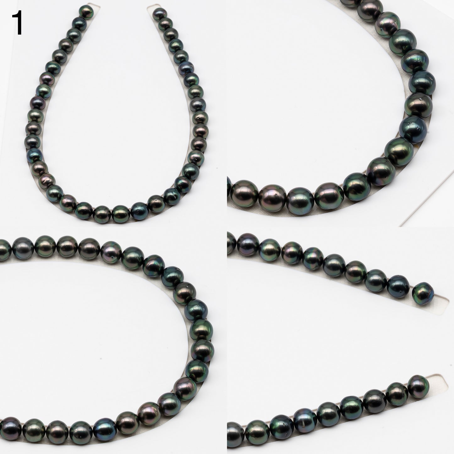 11-12mm Tahitian Pearls, 16” Full Strand, Undrilled (No Hole), Natural Color, High Luster, SKU # 3057TH
