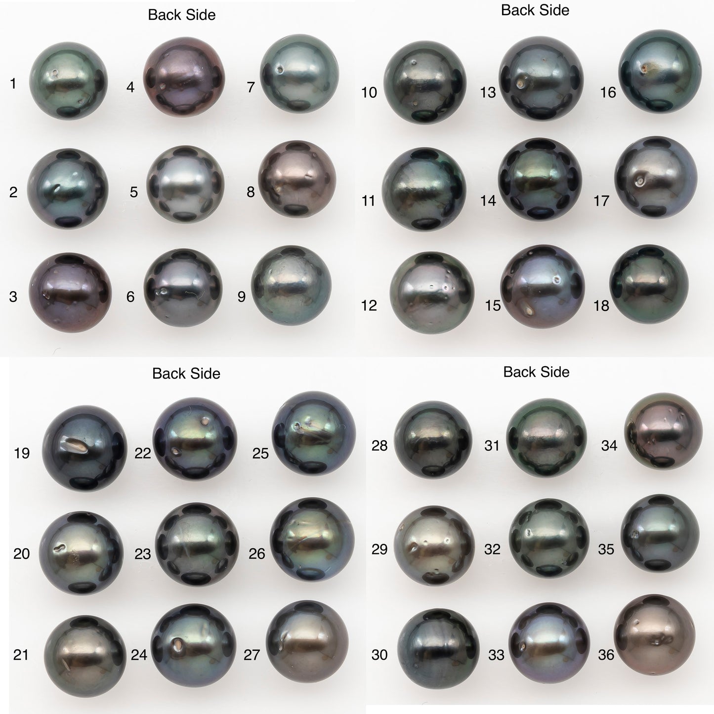 10-11mm Round Tahitian Pearl Natural Color with Minor Blemishes, Loose Undrilled for Jewelry Making, SKU # 3283TH