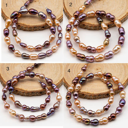 9-11mm Edison Pearl in Full Strand, Freshwater Pearl in Natural Colors with High Luster, Pre-Strung for Jewelry Making, SKU # 2853ED