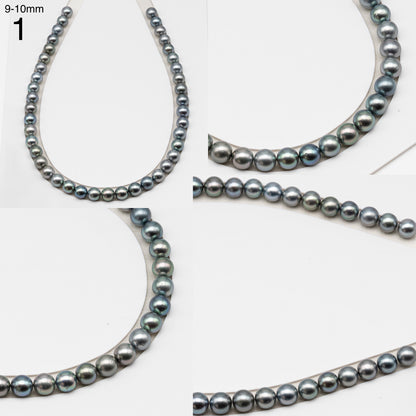 9, 10 or 11mm Tahitian Pearl in Full Strand (No Hole), Natural Colors with High Luster, for Jewelry Making, SKU # 3104TH