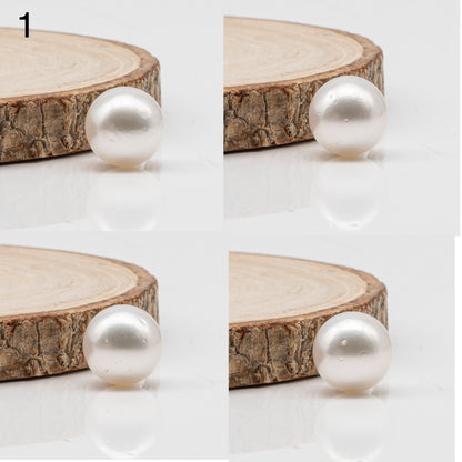 12-13mm White South Sea Pearl Round with  Natural Color, One Piece Loose Undrilled for Jewelry Making, SKU # 3239WS