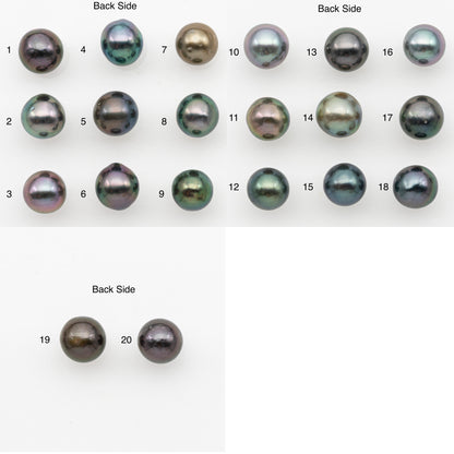 8-9mm Near Round Tahitian Pearl, Loose Undrilled with High Luster for Jewelry Making, SKU # 3140TH