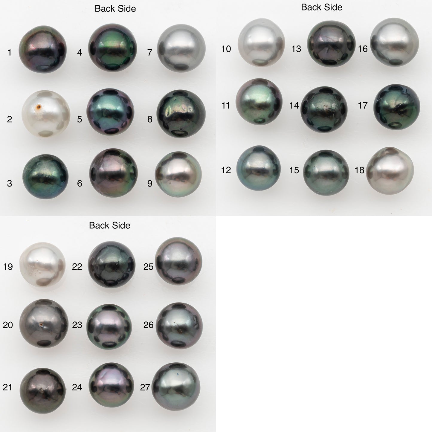 10-11mm Near Round Tahitian Pearl, Loose Undrilled with High Luster for Jewelry Making, SKU # 3142TH