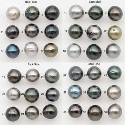 11-12mm Near Round Tahitian Pearl, Loose Undrilled with High Luster for Jewelry Making, SKU # 3143TH