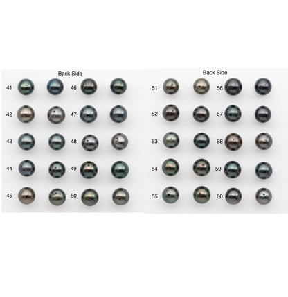10-11mm Tahitian Pearl Pairs, Matched Round Loose Pearls for Making Studs, High Luster for Jewelry Making Supplies, SKU # 2843TH