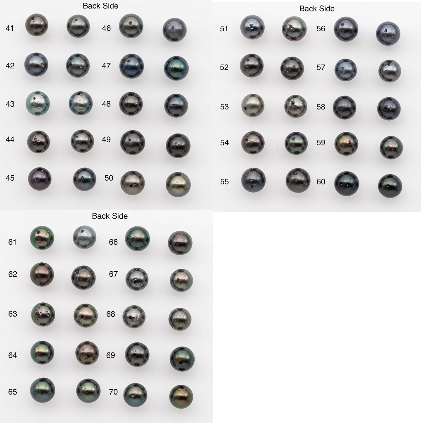 8-9mm Tahitian Pearl Pairs, Matched Round Loose Pearls for Making Studs, High Luster for Jewelry Making Supplies, SKU # 2836TH