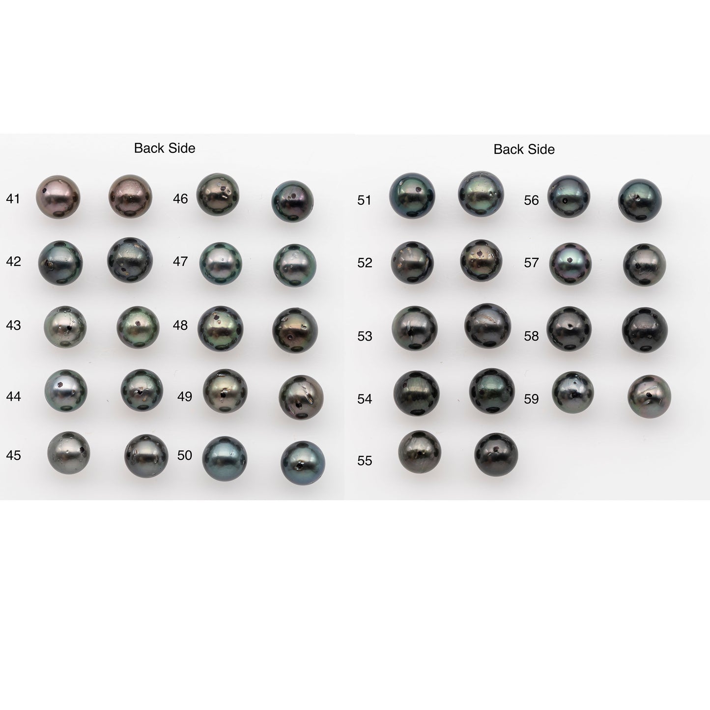 9-10mm Tahitian Pearl Pairs, Matched Round Loose Pearls for Making Studs, High Luster for Jewelry Making Supplies, SKU # 2839TH