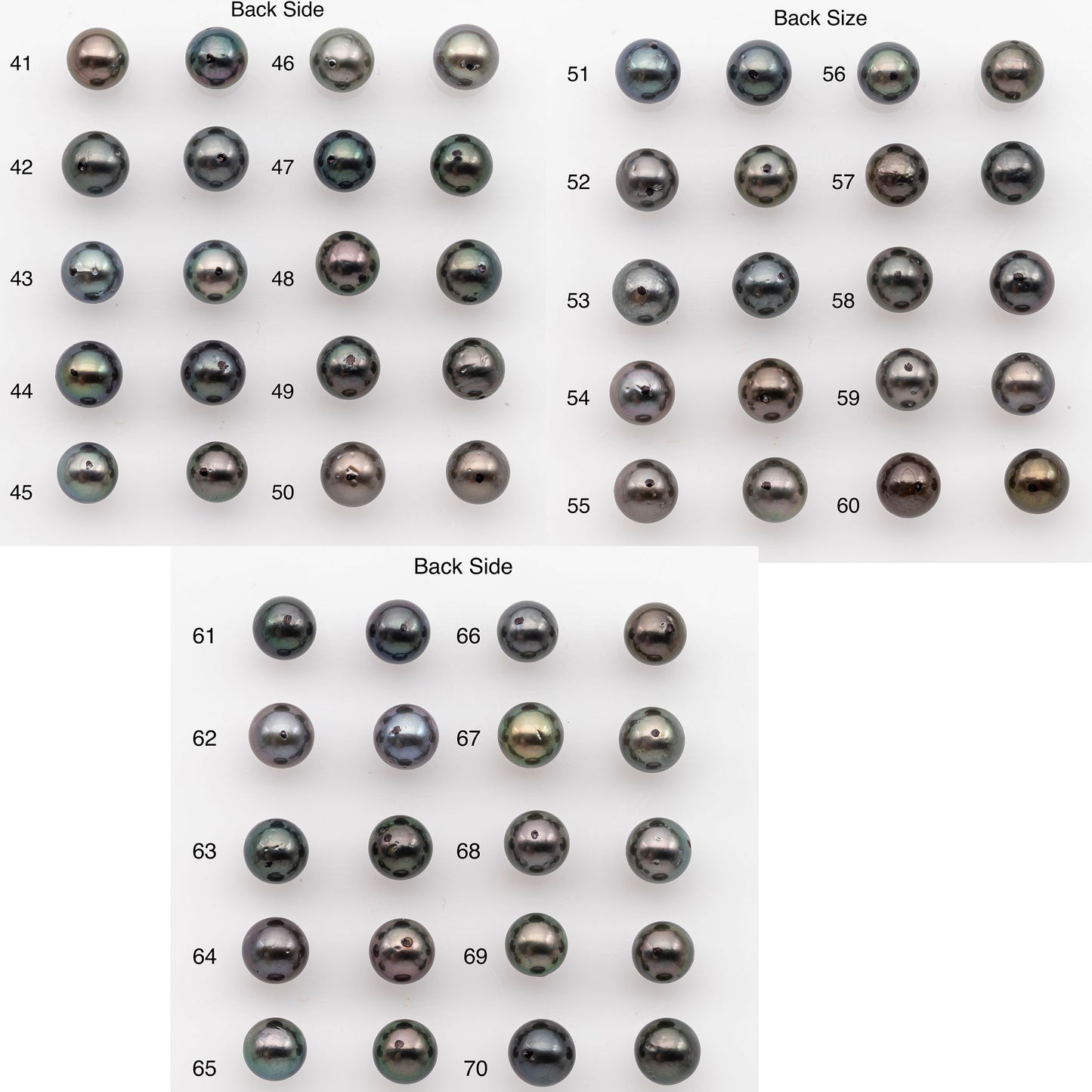 8-9mm Tahitian Pearl Pairs, Matched Round Loose Pearls for Making Studs, High Luster for Jewelry Making Supplies, SKU # 2846TH