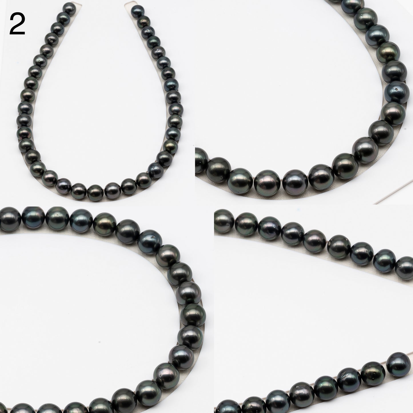 11-12mm Tahitian Pearls, 16” Full Strand, Undrilled (No Hole), Natural Color, High Luster, SKU # 3058TH