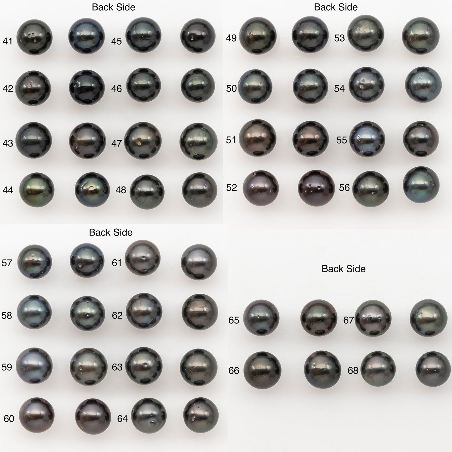 9-10mm Round Tahitian Pearl Pairs with Minor Blemishes, Matched Loose Pearls for Making Studs, for Jewelry Making Supplies, SKU # 3273TH