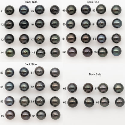 9-10mm Round Tahitian Pearl Pairs with Minor Blemishes, Matched Loose Pearls for Making Studs, for Jewelry Making Supplies, SKU # 3273TH