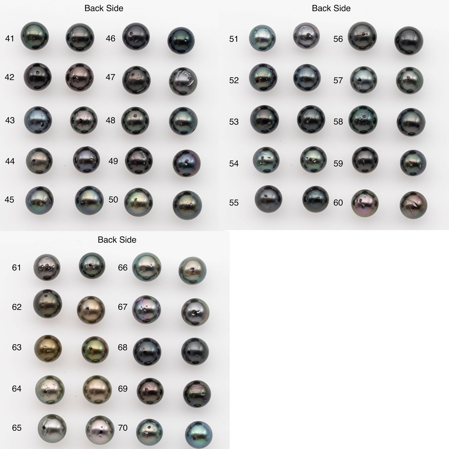 9-10mm Tahitian Pearl Pairs, Matched Round Loose Pearls for Making Studs, High Luster for Jewelry Making Supplies, SKU # 2838TH