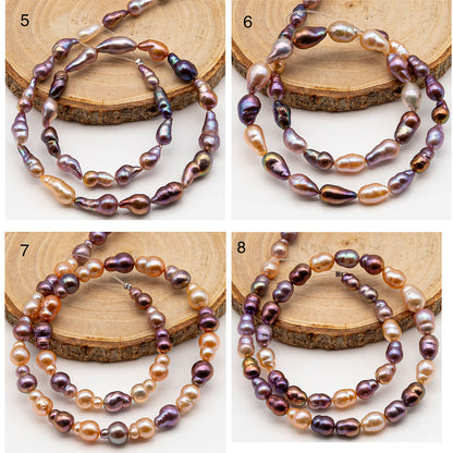 9-11mm Edison Pearl in Full Strand, Freshwater Pearl in Natural Colors with High Luster, Pre-Strung for Jewelry Making, SKU # 2853ED