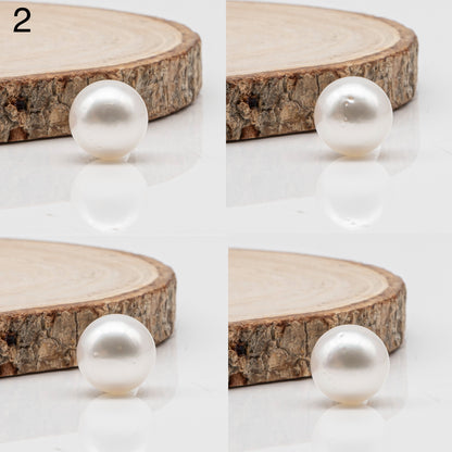12-13mm White South Sea Pearl Round with  Natural Color, One Piece Loose Undrilled for Jewelry Making, SKU # 3239WS