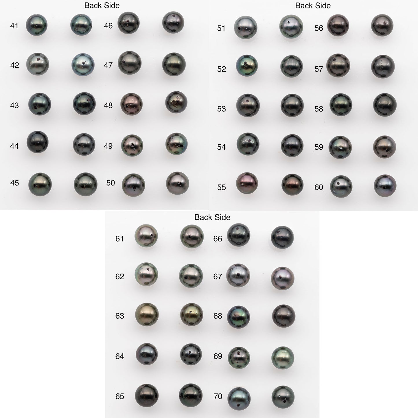 9-10mm Tahitian Pearl Pairs, Matched Round Loose Pearls for Making Studs, High Luster for Jewelry Making Supplies, SKU # 2845TH