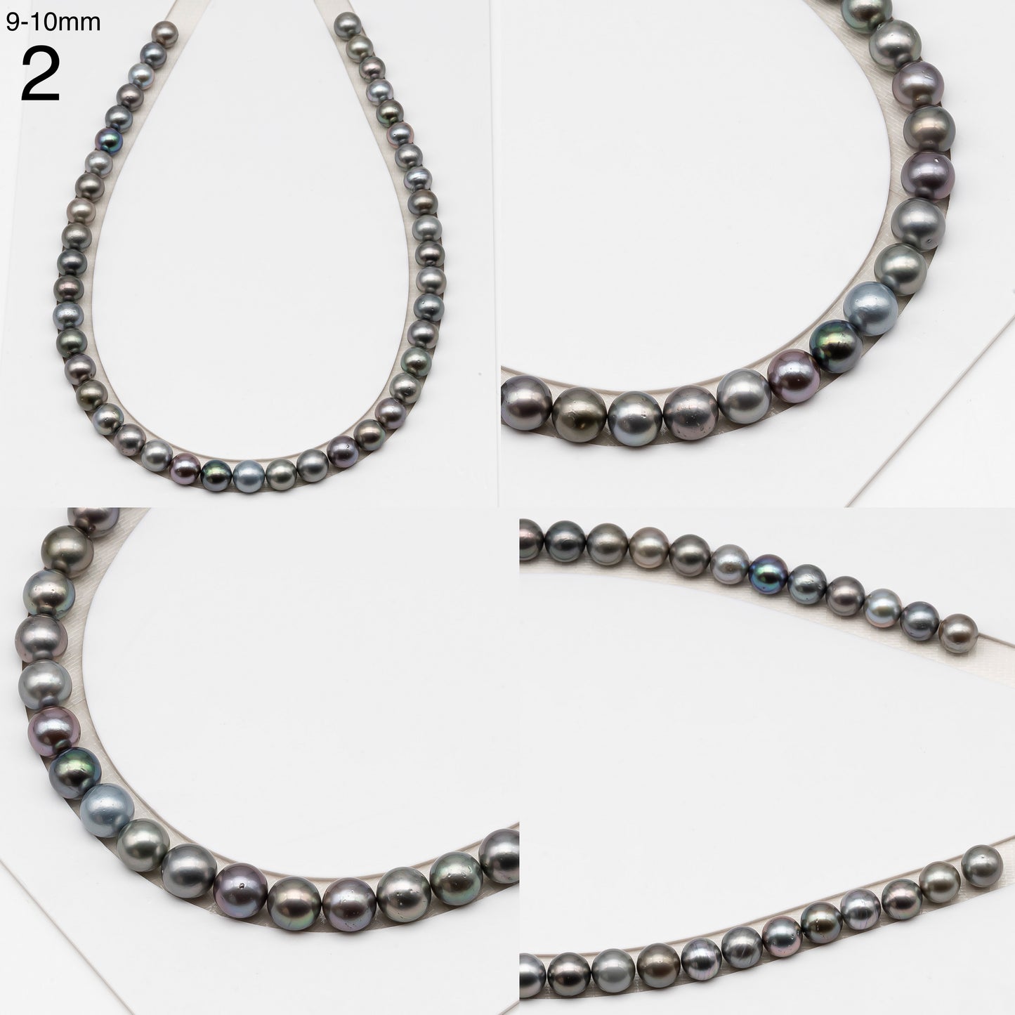 9, 10 or 11mm Tahitian Pearl in Full Strand (No Hole), Natural Colors with High Luster, for Jewelry Making, SKU # 3104TH