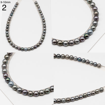 9, 10 or 11mm Tahitian Pearl in Full Strand (No Hole), Natural Colors with High Luster, for Jewelry Making, SKU # 3104TH