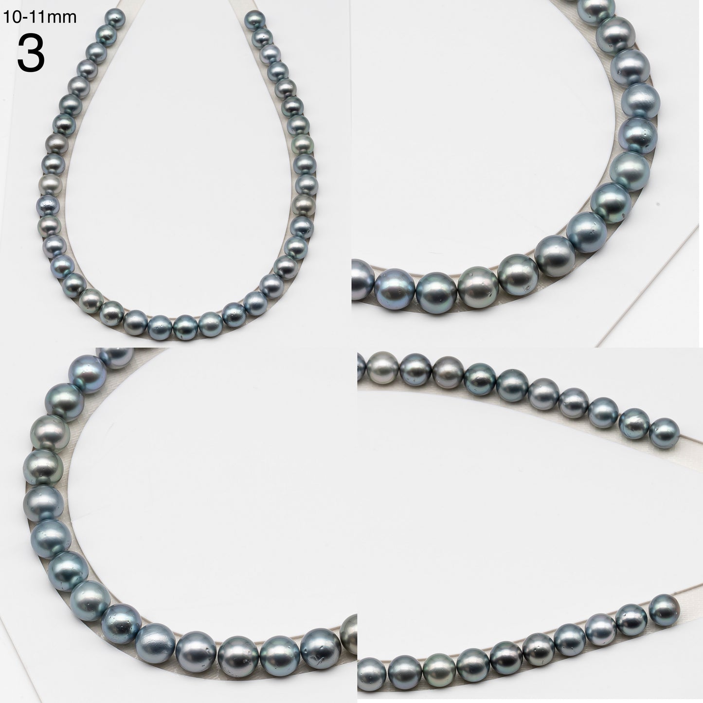9, 10 or 11mm Tahitian Pearl in Full Strand (No Hole), Natural Colors with High Luster, for Jewelry Making, SKU # 3104TH