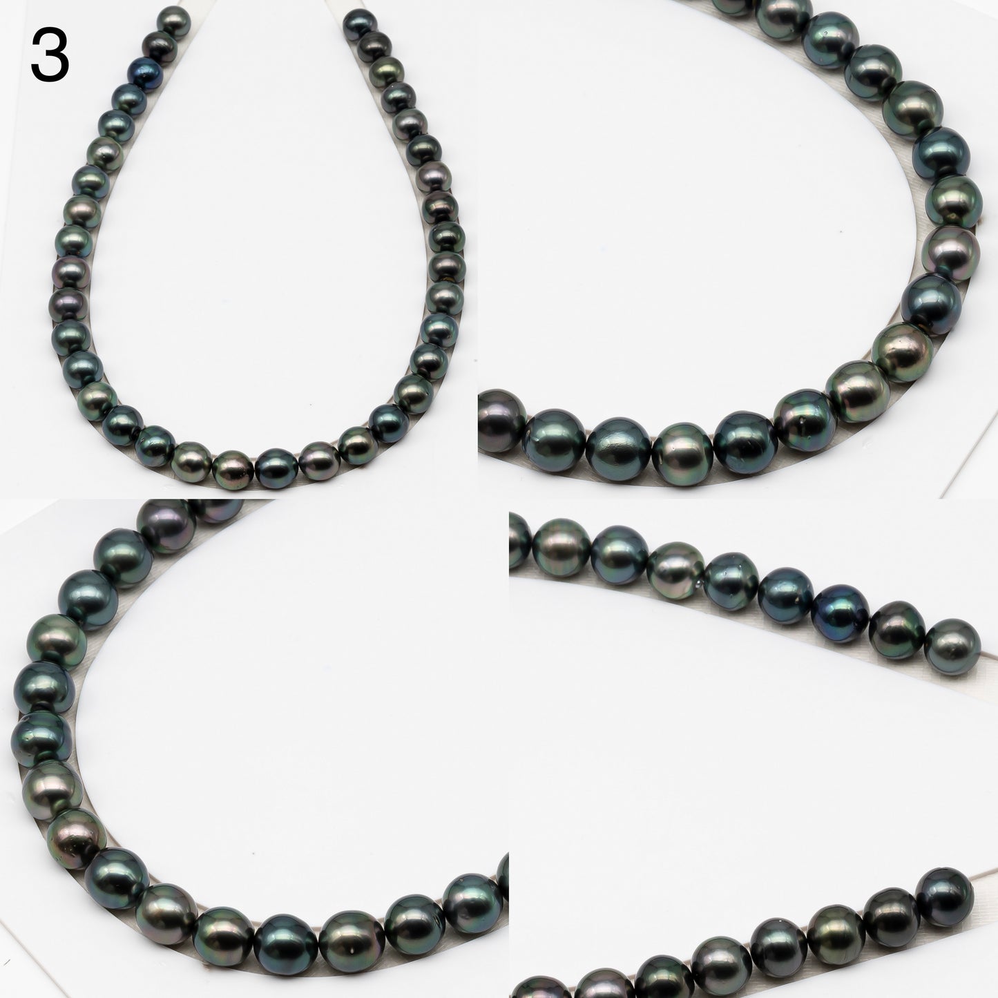 11-12mm Tahitian Pearls, 16” Full Strand, Undrilled (No Hole), Natural Color, High Luster, SKU # 3057TH