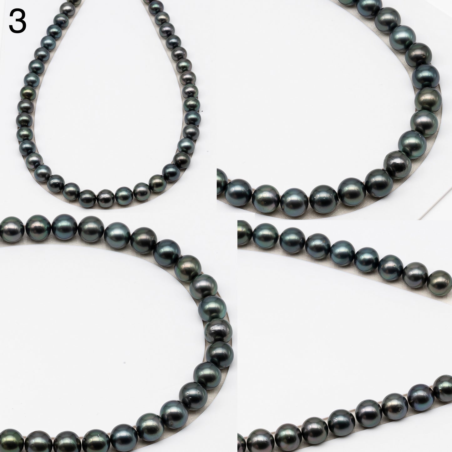 11-12mm Tahitian Pearls, 16” Full Strand, Undrilled (No Hole), Natural Color, High Luster, SKU # 3058TH