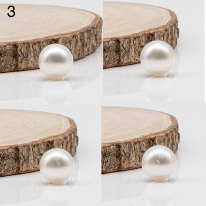 12-13mm White South Sea Pearl Round with  Natural Color, One Piece Loose Undrilled for Jewelry Making, SKU # 3239WS