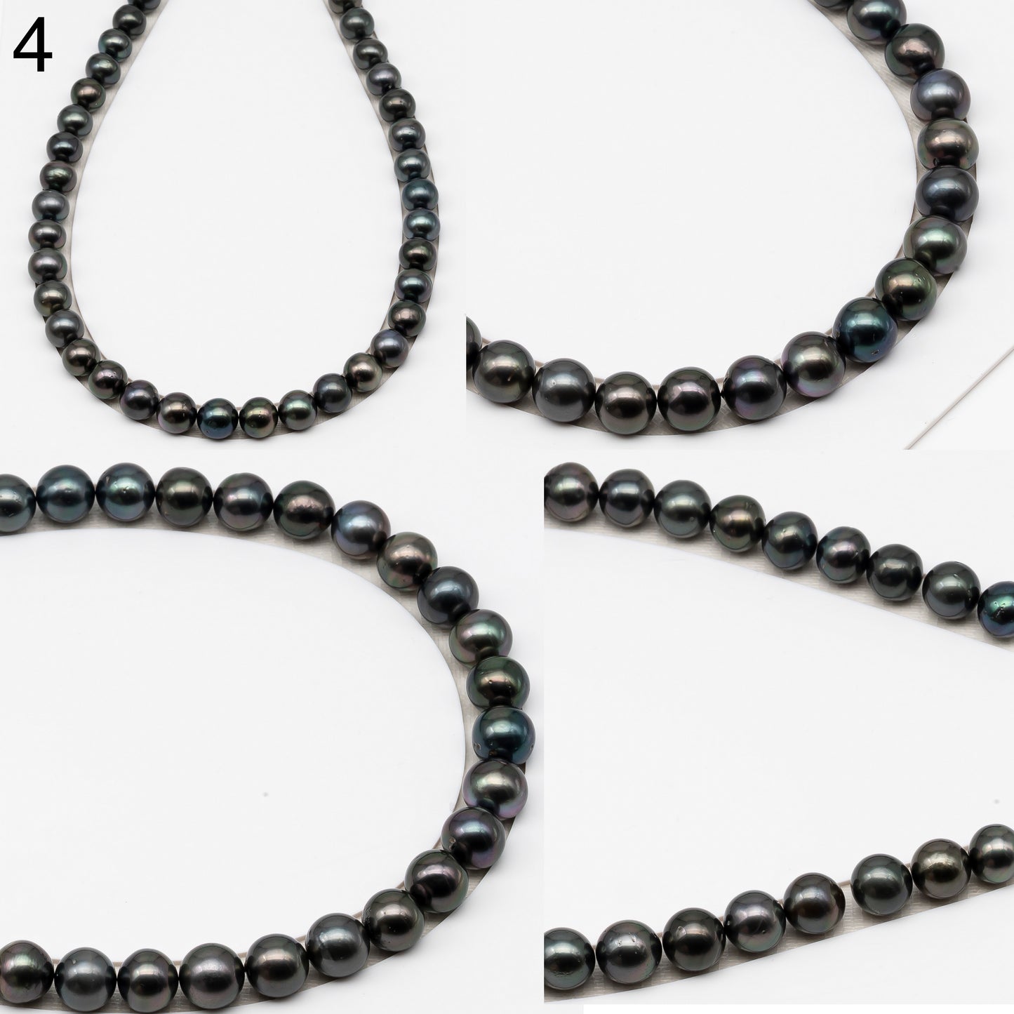 11-12mm Tahitian Pearls, 16” Full Strand, Undrilled (No Hole), Natural Color, High Luster, SKU # 3058TH