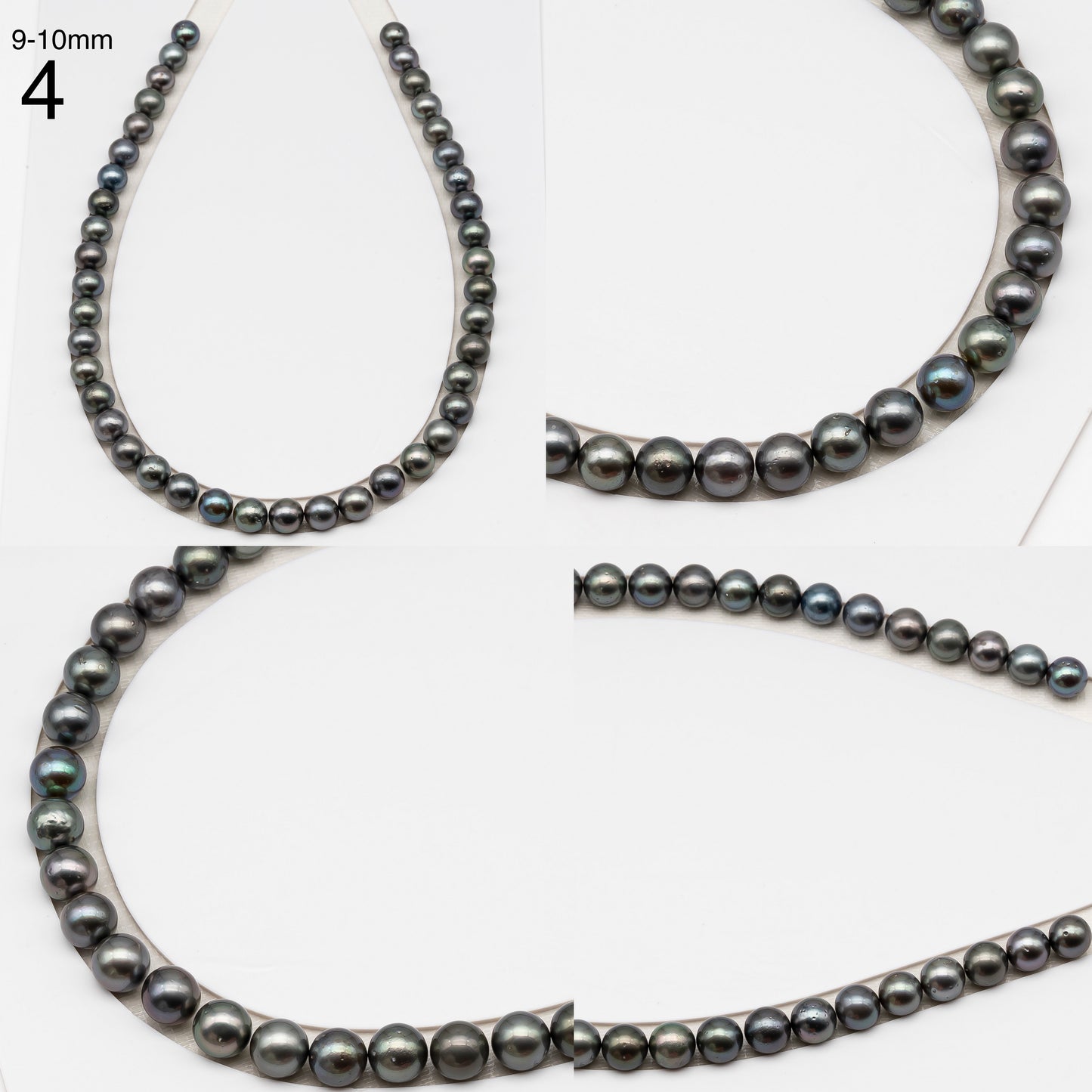8, 9, 10 or 11mm Tahitian Pearl in Full Strand, Natur8, 9, 10 or 11mm Tahitian Pearl in Full Strand (No Hole), Natural Colors with High Luster, for Jewelry Making, SKU # 3103TH
