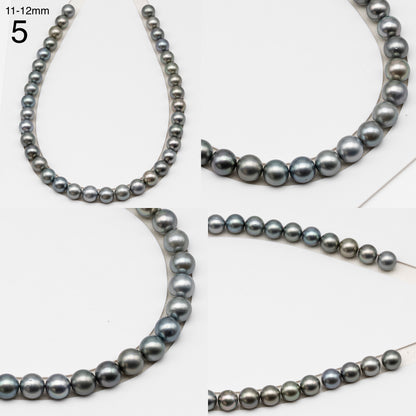 9, 10 or 11mm Tahitian Pearl in Full Strand (No Hole), Natural Colors with High Luster, for Jewelry Making, SKU # 3104TH