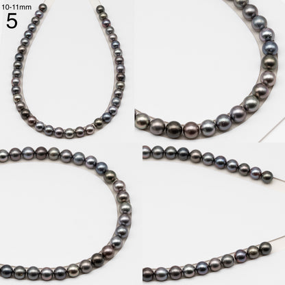 8, 9, 10 or 11mm Tahitian Pearl in Full Strand, Natur8, 9, 10 or 11mm Tahitian Pearl in Full Strand (No Hole), Natural Colors with High Luster, for Jewelry Making, SKU # 3103TH