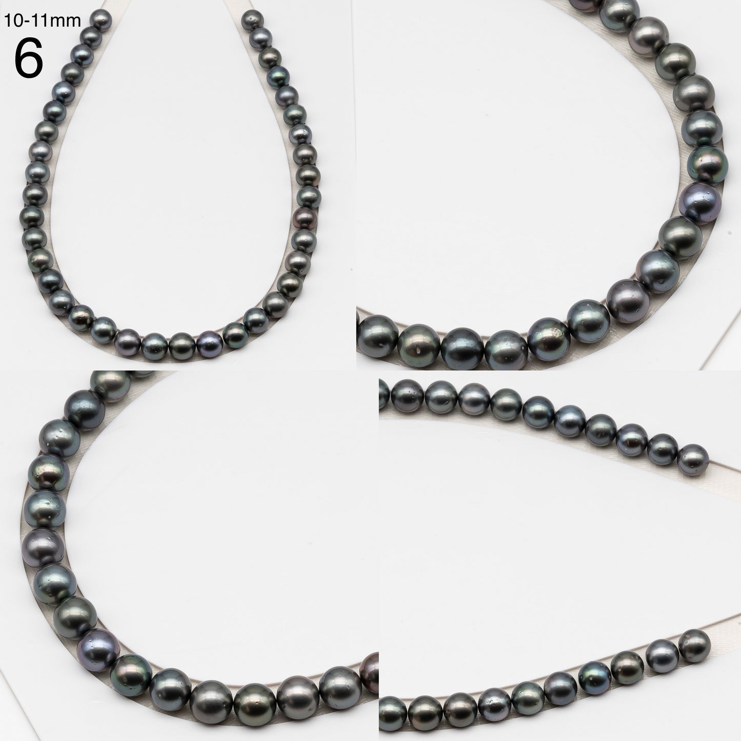 8, 9, 10 or 11mm Tahitian Pearl in Full Strand, Natur8, 9, 10 or 11mm Tahitian Pearl in Full Strand (No Hole), Natural Colors with High Luster, for Jewelry Making, SKU # 3103TH