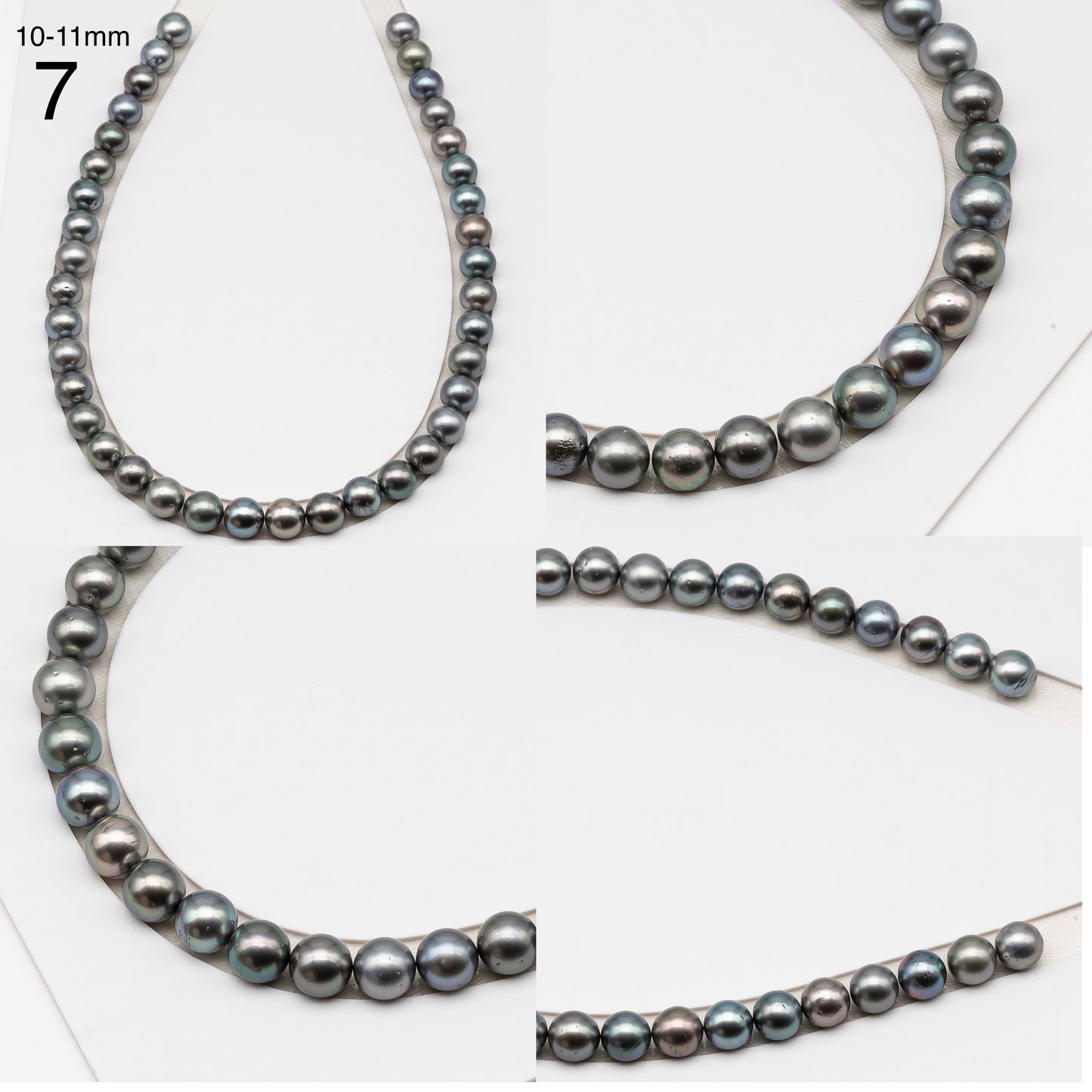 8, 9, 10 or 11mm Tahitian Pearl in Full Strand, Natur8, 9, 10 or 11mm Tahitian Pearl in Full Strand (No Hole), Natural Colors with High Luster, for Jewelry Making, SKU # 3103TH