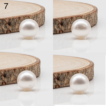 12-13mm White South Sea Pearl Round with  Natural Color, One Piece Loose Undrilled for Jewelry Making, SKU # 3239WS