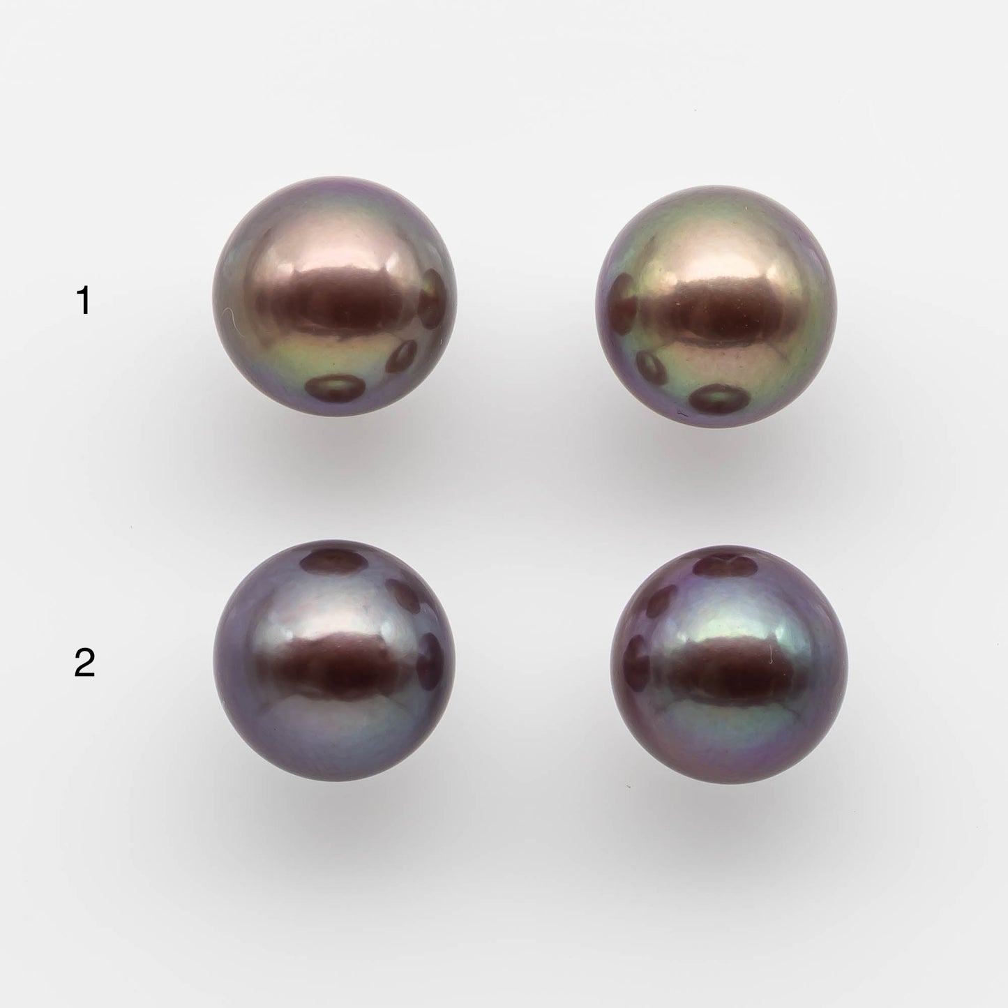 10-11mm Round Edison Pearl in Matching Pair with All Natural Colors and High Lusters in Half Drilled for Making Earring Stud, SKU # 1760EP