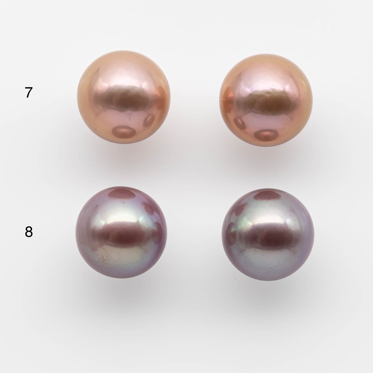10-11mm Round Edison Pearl in Matching Pair with All Natural Colors and High Lusters in Half Drilled for Making Earring Stud, SKU # 1760EP